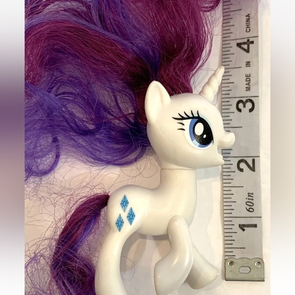 My Little Pony MLP 3" G4 RARITY 2010 Hasbro Blue Diamond Brushable w/ Cutie Mark - Picture 3 of 6